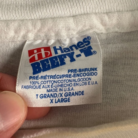 Vtg Apple Macintosh T-Shirt Mens XL White Graphic Back Print 90s Hanes Rare - Picture 6 of 12